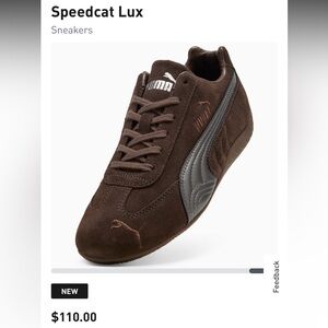 Puma  Woman’s Brown Suede Sneaker with Gray Formstrip, no box,